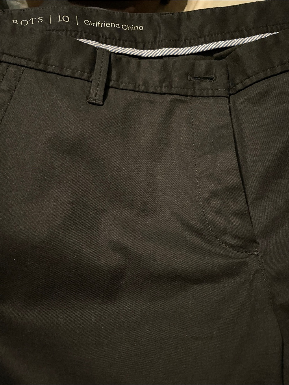 Talbots Black Girlfriend Chino Flat-Front Pants Size 10